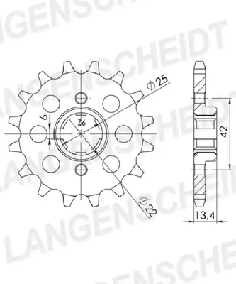 Produktbild von Ritzel Supersprox 525 - 16Z CST-291:16|grobverzahnt 22,0/25,0