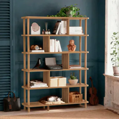 Immagine prodotto di Amatrice - Libreria, 120x28x169h cm Marrone Quercia, 5 Ripiani