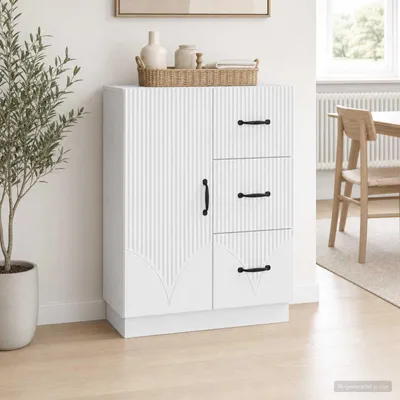 Produktbild von vidaXL Sideboard mit Schubladen Weiß 66 x 34,5 x 87 cm Holzwerkstoff