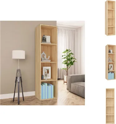 Produktbild von vidaXL Bücherregal/TV-Schrank Sonoma-Eiche 36x30x143 cm Holzwerkstoff -  Bücherregale & Bücherschränke