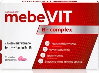 Produktbild von MebeVIT B-Komplex, B12, B2, B6, B1, B5, B9, B3 60 Tabletten