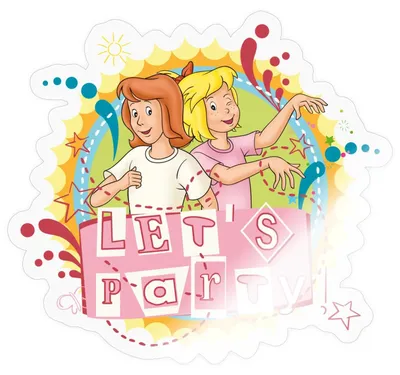 Produktbild von Spreadshirt Bibi Und Tina Let's Party Sticker Aufkleber, 10 x 10 cm, Transparent glänzend