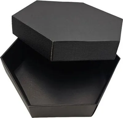 Produktbild von Schwarze Wellpappschachteln mit Deckel 380 x 380 x 90 mm, 10 Stück