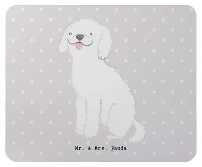 Produktbild von Mr. & Mrs. Panda Mauspad Kleinpudel Lebensretter - Grau Pastell - Geschenk, laptop, Mousepad, mousematte, Mouse Pad, Pudel