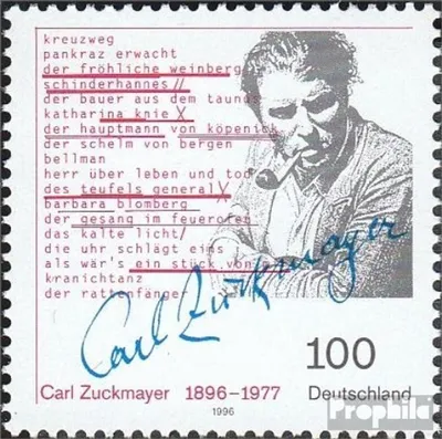 Produktbild von Briefmarken BRD (BR.Deutschland) 1996 Mi 1893 (kompl.Ausgabe) postfrisch 100.Geburtstag von Zuckmayer