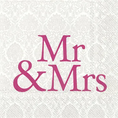 Produktbild von 20 Lunch-Servietten Mr. & Mrs. pink