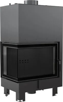 Produktbild von Wasserführender Kamineinsatz KRATKI MBZ links 13 kW Ø 200 schwarz Verkleidung