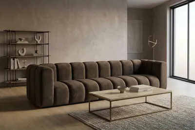 Produktbild von Kaiser Möbel Modulares 4-Sitzer-Sofa, Velvet-Stoff Riviera, Braun, GRAND, KI-generiertes Bild