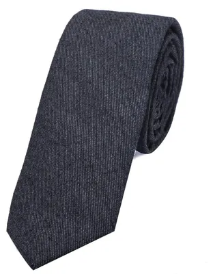 Produktbild von DonDon Herren Krawatte 6 cm Baumwolle Jeans-Look dunkelblau-navy