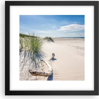 Produktbild von Gerahmtes Poster - Schwarzer Rahmen - Mrzezyno Strand Meer - 30x30 cm - Wand Bild - Wanddeko - Wandbilder - Kunstposter - Wandposter - Bilderrahmen - Bilder - Kunstdruck - Wandbild - P2BAC30x30-4281