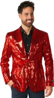 Produktbild von Glitzerjacke rot - Showmaster Karneval Fasching Größe: M