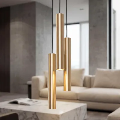 Produktbild von Pendelleuchte Messing3-flammig GU10 verstellbar Hängelampe Wohnzimmer Esszimmer Küche