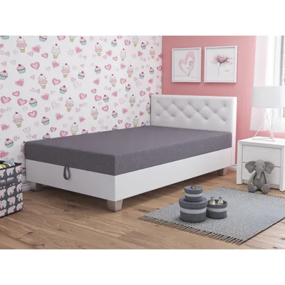 Obrázek produktu pro Jednolůžková postel 100x195 FREDERIKA 1 - grafitová / bílá
