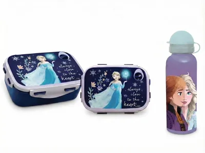 Produktbild von Disney Die Eiskönigin 2 tlg Kinder Lunch Set Brotdose Alu Trinkflasche 520 ml