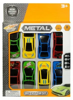 Produktbild von Swede LA218 Set 8 bunte Spielzeugautos, Resoraki