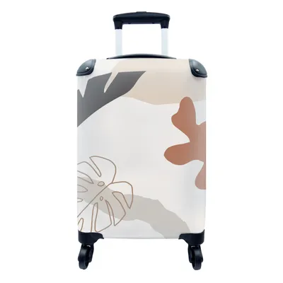 Produktbild von MuchoWow® Koffer Handgepäck Trolley Rollkoffer Kleine Reisekoffer mit 4 Rollen - Sommer - Blätter - Farbe - Weiß - Cabin Size < 55x40x23 cm & 55x40x20 cm - Fotokoffer - Kabinenkoffer - Boardgepäck - Reise-Box - Reisekoffer - Reisegepäck - Koffer mit Bild - Trolley für Kinder