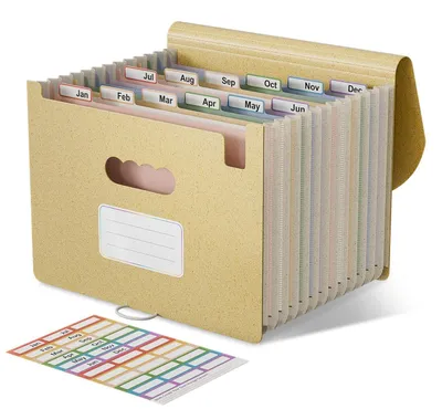 Produktbild von Dokumentenmappe A4 12 Fächer Weizenstroh Fächermappe Weizengelb