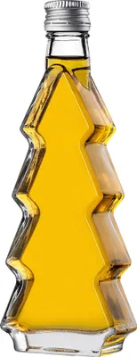 Produktbild von KADAX Glasflaschen in Tannenbaum Form, 200ml, 1 Stück, Weihnachtsflaschen mit Schraubverschluss, Likörflaschen für Weihnachten, leere Schnapsflaschen zum Befüllen (Silber)