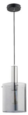 Immagine prodotto di Lampada a sospensione CALENA nero-grafite-cromata 1xE27x15W metallo dim.: 90x20x20 cm IP20 Alfa