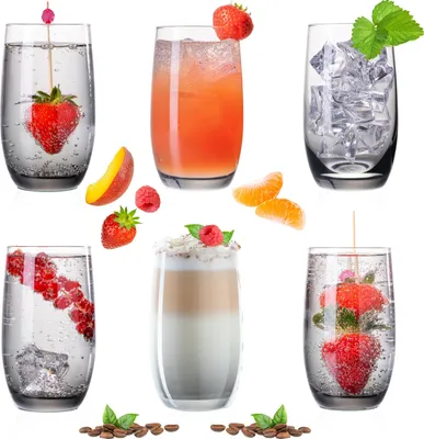 Produktbild von PLATINUX Elegante Ombré Trinkgläser aus Glas Schwarz 280ml (max. 370ml) 6 Teilig Wassergläser Saftgläser Longdrinkgläser
