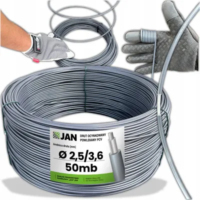 Produktbild von Spanndraht Draht - Zugdraht - Grafit - 50 M - Pvc-beschichtung - Flexibler Draht