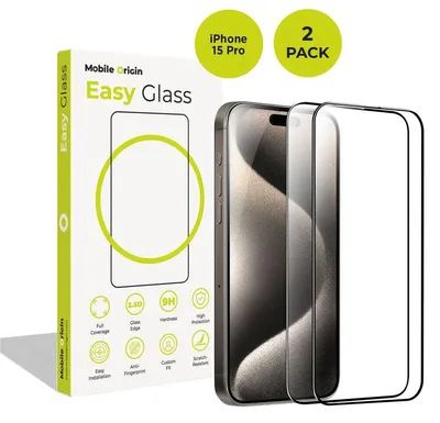 Productafbeelding van Mobile Origin FRL-EG-I15PRO-2PK, Apple, iPhone 15 Pro, Vodbestendige beschermhoezen, Krasbestendig, Transparant, 2 stuks