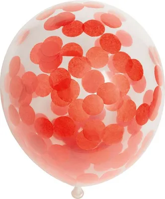 Produktbild von 5 durchsichtige Luftballons mit Konfetti in Rot 30 cm
