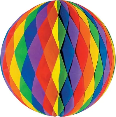 Produktbild von Maxi Wabenball Regenbogen 80 cm, schwer entflammbar