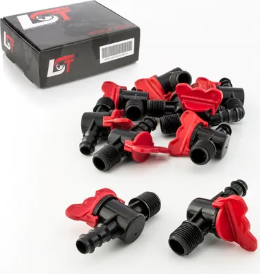 Produktbild von 10x Absperrhahn Kugelhahn PE-Rohr für Tropfanlage Gartenbewässerung 16x1/2"
