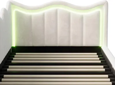 Produktbild von ProximaX Polsterbett 90x200cm, Stauraumbett Einzelbett mit Lattenrost und LED, Hydraulisches Boxspringbett Jugendbettt, Samt, Beige