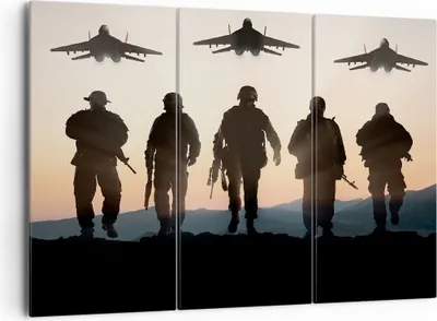 Produktbild von Bild auf Leinwand - Leinwandbild - Armee Militaria - 165x110cm - Wand Bild - Wanddeko - Wandbilder - Leinwanddruck - Bilder - Kunstdruck - Wanddekoration - Leinwand bilder - Wandkunst - CE165x110-3436