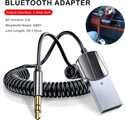 Produktbild von Bluetooth-Dongle – 3,5-mm-Klinkenadapter – 5.0-Empfänger – Freisprechfunktion – USB-Stromversorgung