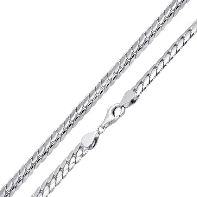 Produktbild von MATERIA by Matthias Wagner Panzerkette Damen Herren 925 Silber 6mm breit oval rhodiniert K48