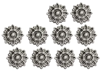 10 Gusseisen-Blumen Ø 56 mm – Zierde für Geländer & Zäune