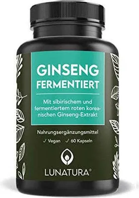 Produktbild von Lunatura Ginseng fermentiert mit B-Vitaminen - 60 vegane Kapseln