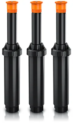 Produktbild von Brandson Versenkregner, Sprühregner, 3er Set, Rasensprinkler versenkbar, Gartensprinkler, bis 25 m², 10 cm lang, Rasensprenger, Gartenbewässerung, einstellbarer Sprühkopf