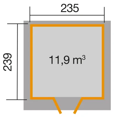 Produktbild von WEKA 227.2424.10400 Gartenhaus/Blockbohlenhaus Vinea mit Doppeltür ; Größe: 2 ; Farbgebung: Naturbelassen ; Wandstärke: 21 mm ; Maße (LxBxH): 239 cm x 235 cm x 217 cm ; Seitenwandhöhe: 207 cm