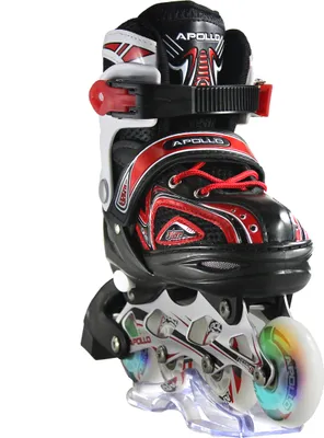 Produktbild von Apollo Super Blades | größenverstellbare Inliner für Kinder | Inliner Damen, Mädchen und Jungen passend in den Größen 31–42 | LED InlineskatesGröße S (31-34) - rot