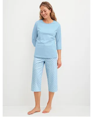 Produktbild von Calida Damen Pyjama 3/4 Lovely Nights cascade blue 46252  L 48/50