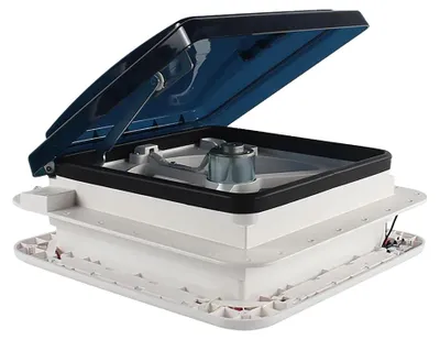 Obrázok produktu pre Strešný ventilátor pre obytné vozidlá, LED osvetlenie, manuálne ovládanie, BIELY