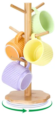 Imagen del producto de Soporte giratorio de 360° para tazas, ideal para tazas de café, con una base estable