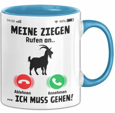 Produktbild von Ziegen-Liebhaber Ziegen Rufen An Tasse Geschenk Ziegen-Liebhaber (Blau)