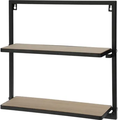 Zdjęcie produktu dla 2-poziomowa półka Loft Czarny MDF, metal 40 cm x 12 cm x 40 cm