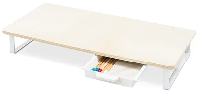Produktbild von Ergonomischer Holz-Monitorständer - Laptopständer mit Schublade