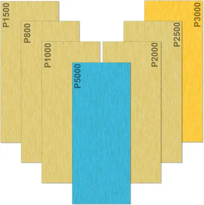 Produktbild von Schleifpapier, K?rnung 5000, 3000, 2500, 2000, 1500, 1000, 800, Nass- und Trockenschleifpapier, zum Polieren von Metall, Holz und Autos, 35 Blatt, 22,9 x 9,1 cm (9 x 3,6 Zoll)