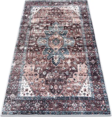 Produktbild von ANDRE 1826 Waschteppich Ornament, vintage Anti-Rutsch - braun / blau Mehrfarben 160x220 cm
