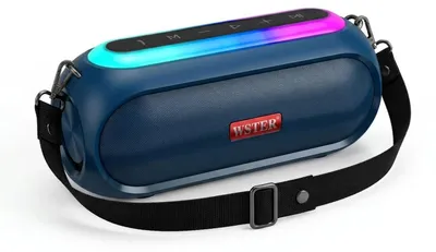 Image de Haut-parleur Bluetooth Wster, sans fil, 40W, Bluetooth 5.3, couleur bleu marine, batterie 8000 mAh