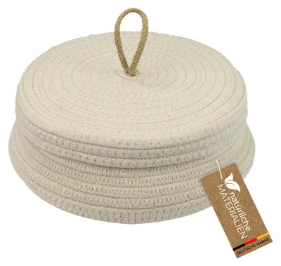 HMF Aufbewahrungskorb mit Deckel 25,5 x 11,5 cm in Creme