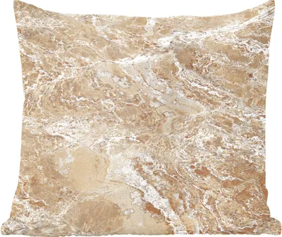 Produktbild von MuchoWow® Zierkissen Sofakissen Wohnzimmer Dekokissen 60x60 cm Marmor - Weiß - Braun - Sitzfläche - Foto Polster