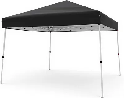 Image de Pavillon 3x3 imperméable, stable et résistant à l'hiver | Pavillon pliable 3x3 mètres, tente pour fêtes, pavillon pop-up avec système de verrouillage centralisé, hauteur réglable, idéal pour le camping, les festivals et les fêtes, couleur noire